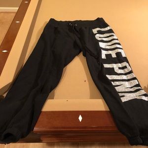 Pink ankle crop sweatpants